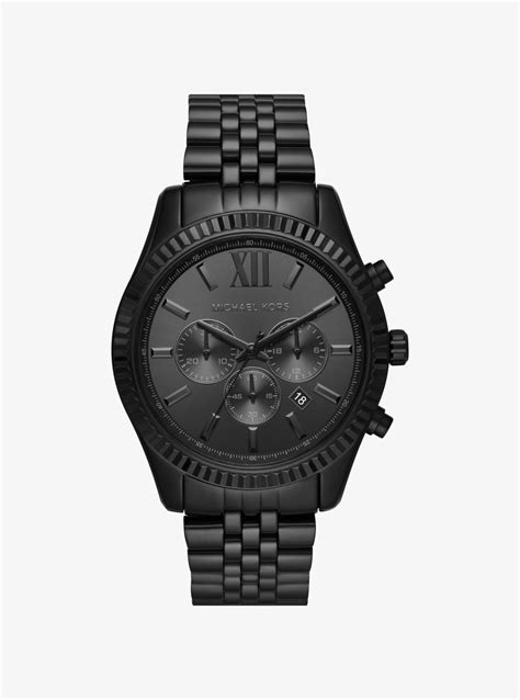 michael kors lexington black tone watch